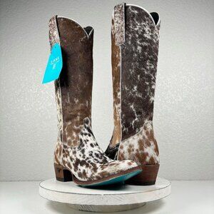 NEW Lane PLAIN JANE Hair on Hide Cowboy Boots Womens 9 Leather Cowgirl Western